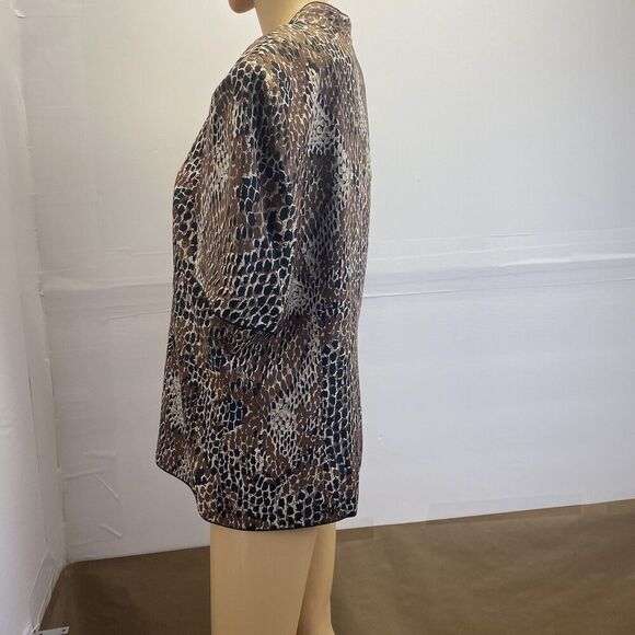 Adrianna Papell Blazer 16 Jacket 100% Silk Buttoned Career Beige Vintage,Preppy - Picture 9 of 11